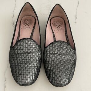 Vince Camuto Edmonton Women's pewter metallic loafer flat slip-on 7.5